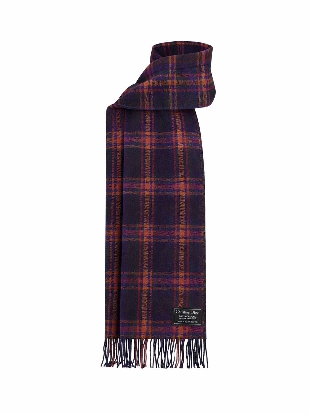 Vintage Christian Dior Lambswool Plaid Scarf